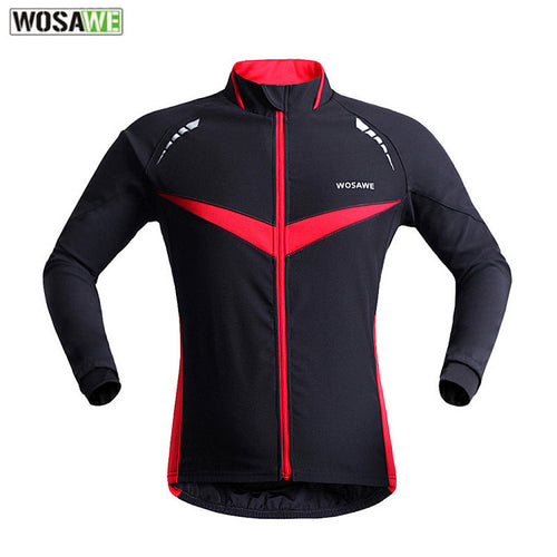 WOSAWE Cycling Jacket Men Windproof Warm Cycling Clothing Sport Ropa Ciclismo Running Jersey Winter Bike Bicycle Cycling Jacket