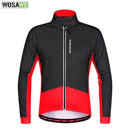 WOSAWE Thermal Cycling Jacket Winter Warm Up Ropa Ciclismo Invierno Bicycle Clothing Windproof Coat Mountain Bike Cycling Jacket