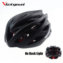 VICTGOAL Matte Black Bicycle Helmets Men Women Helmet Back Light Mountain Road Bike Integrally Molded Cycling Helmets K1040