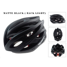 VICTGOAL Matte Black Bicycle Helmets Men Women Helmet Back Light Mountain Road Bike Integrally Molded Cycling Helmets K1040