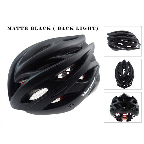 VICTGOAL Matte Black Bicycle Helmets Men Women Helmet Back Light Mountain Road Bike Integrally Molded Cycling Helmets K1040