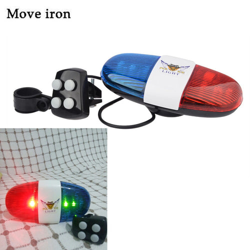 Bicycle Bell 6LED 4Tone Horn for Bicycle Bike Bells Police Car LED Bike Light Electronic Siren for Kids Bike Accessories Scooter
