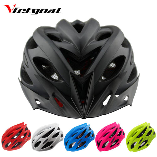 VICTGOAL Matte Black Bicycle Helmets Men Women Helmet Back Light Mountain Road Bike Integrally Molded Cycling Helmets K1040