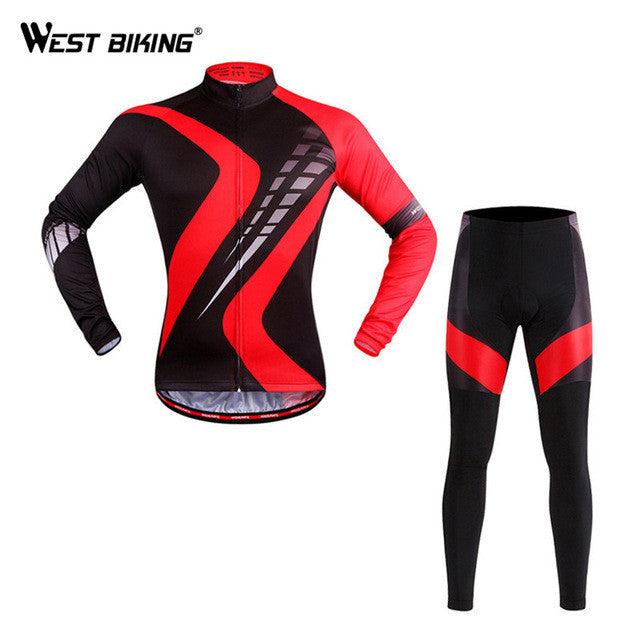 WOSAWE Men Cycling Clothing Suits Breathable Long Sleeve Jersey + Long Tight Pants MTB Road Bike Bicycle Cycling Jersey Sets