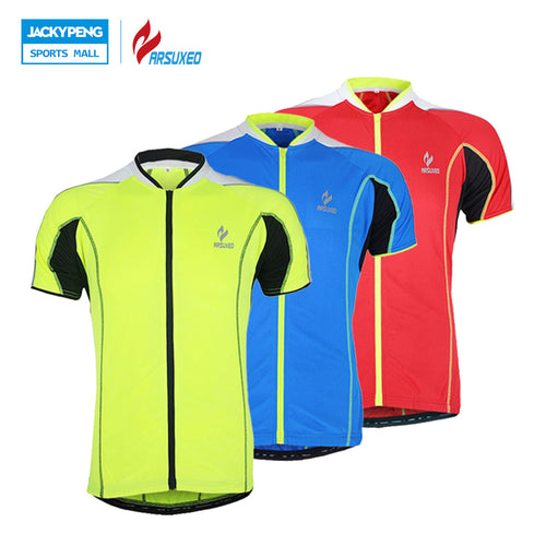 ARSUXEO MTB Bike Bicycle Tops Clothing Men's Short Sleeves Cycling Jersey Short Sleeve Bike Clothing Summer Style Cycling Jersey