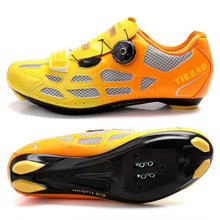 TIEBAO Professional Men Women Road Bike Racing Athletic Shoe Bicycle Cycling Shoes Breathable Fast Tuning Knob Laces Sport Shoes