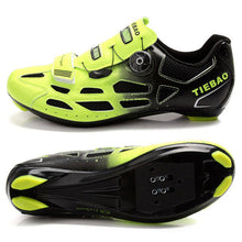 TIEBAO Professional Men Women Road Bike Racing Athletic Shoe Bicycle Cycling Shoes Breathable Fast Tuning Knob Laces Sport Shoes